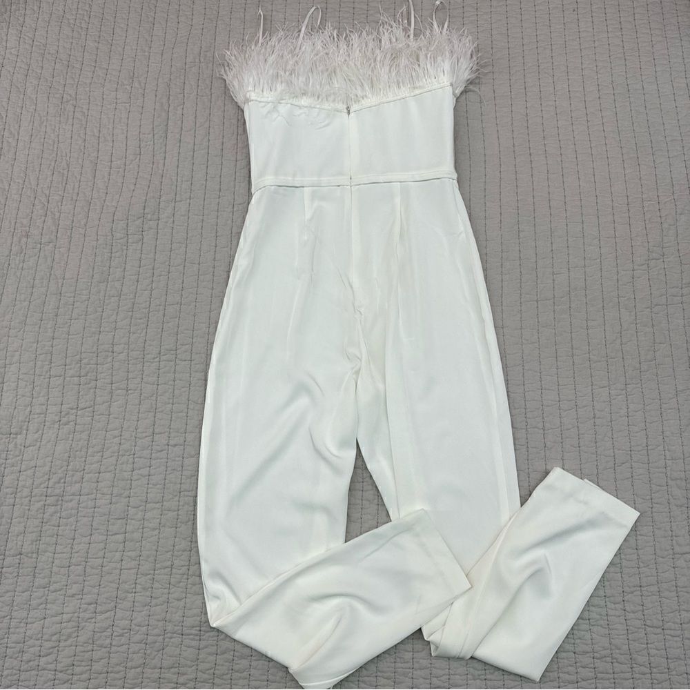 Mac Duggal Strapless Jumpsuit With Feather Trim Size 6 NWT Retail $398 - Picture 14 of 16